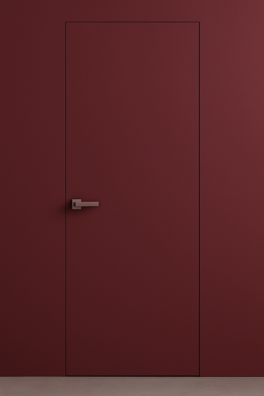 Primed Solid Frameless Door Example For Painting Burgundy - Doors and Beyond