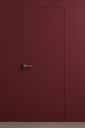 Primed Solid Frameless Door Example For Painting Burgundy - Doors and Beyond