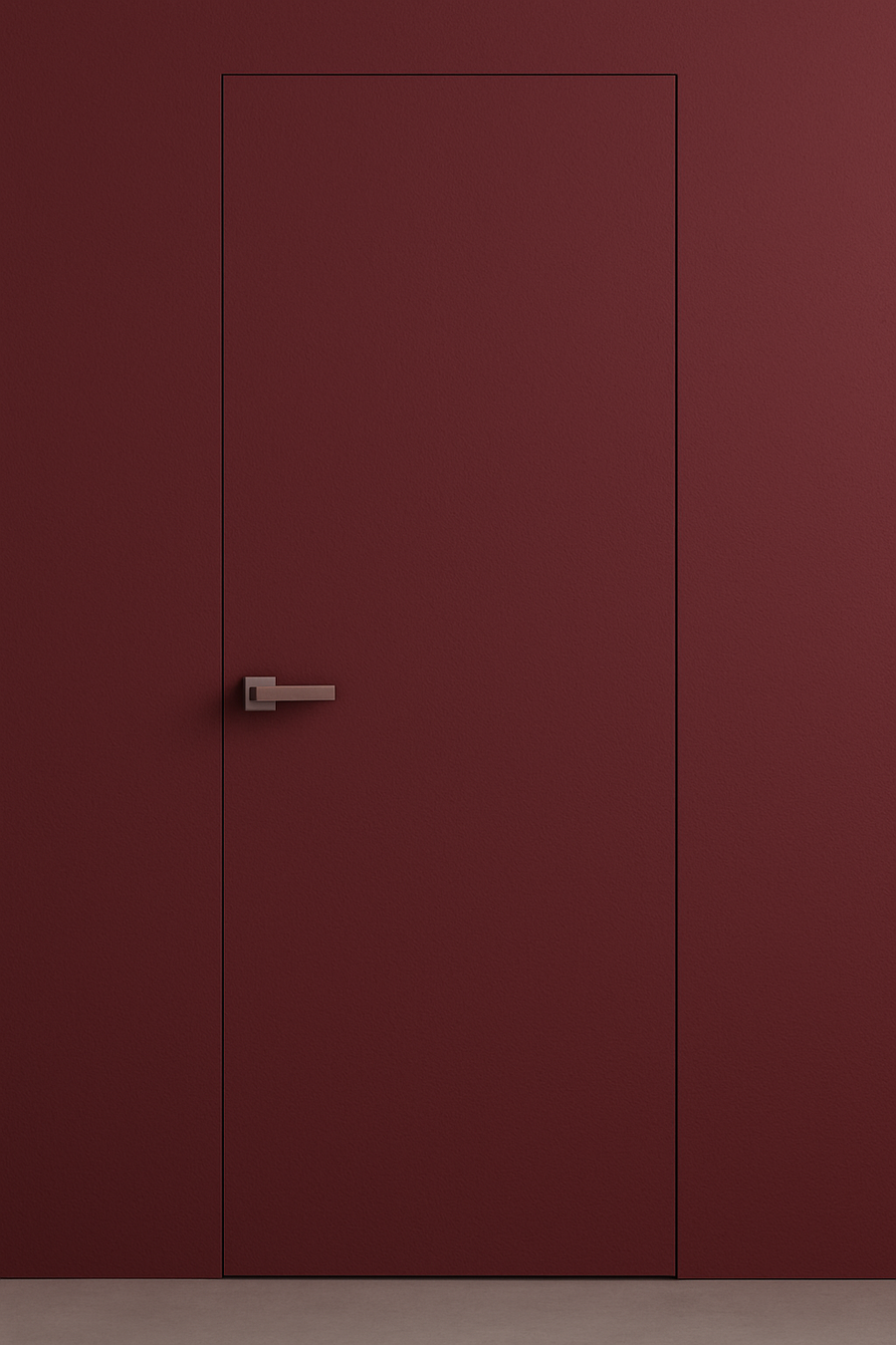 Primed Solid Frameless Door Example For Painting Burgundy - Doors and Beyond