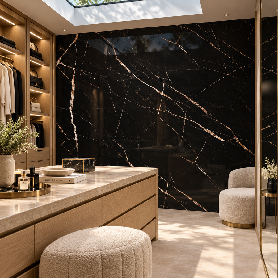 VILO Wall SPC Calacatta black 11 3/16" x 23 5/8" - Doors and Beyond