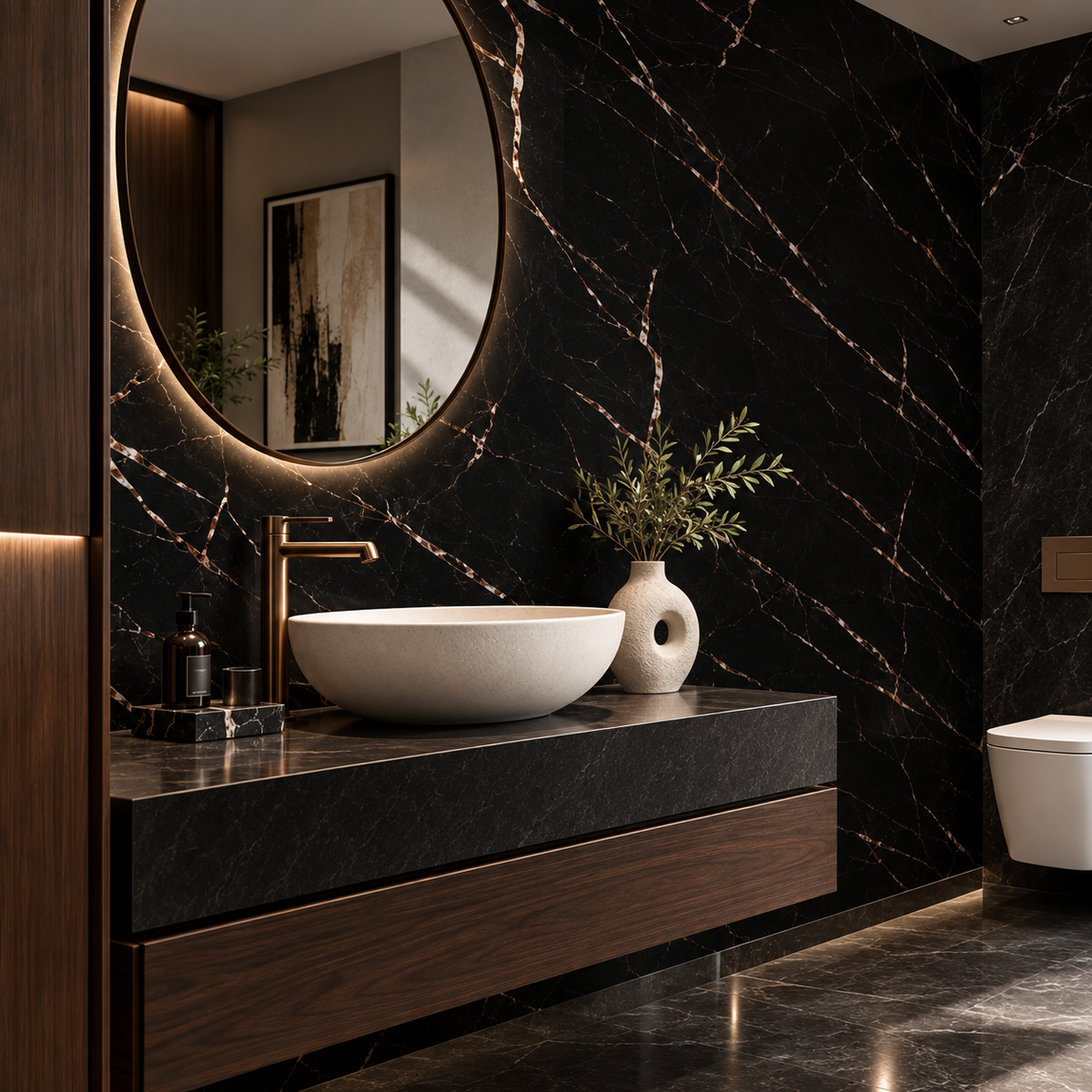VILO Wall SPC Calacatta black 11 3/16" x 23 5/8" - Doors and Beyond