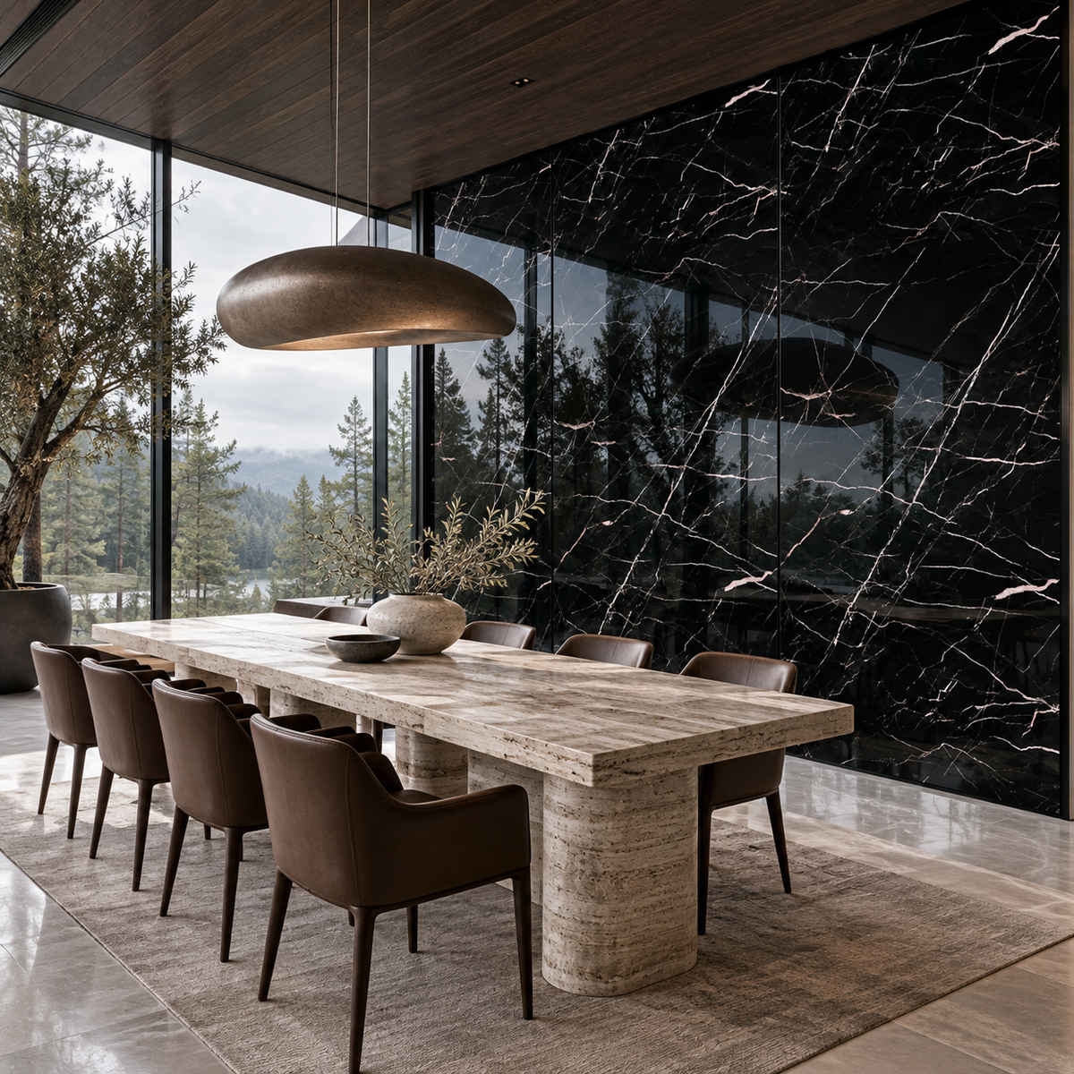 VILO Wall SPC Calacatta black full gloss 47 1/4" x 104 5/16" - Doors and Beyond