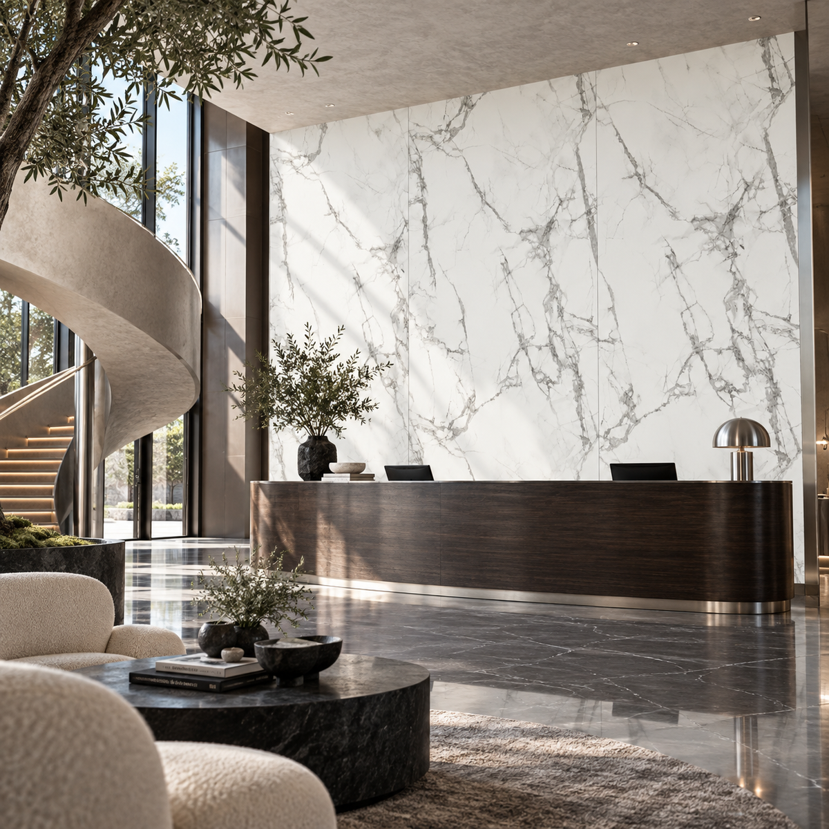 VILO Wall SPC Calacatta snow full matt 47 1/4" x 104 5/16" - Doors and Beyond