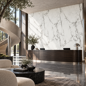 VILO Wall SPC Calacatta snow full matt 47 1/4" x 104 5/16" - Doors and Beyond