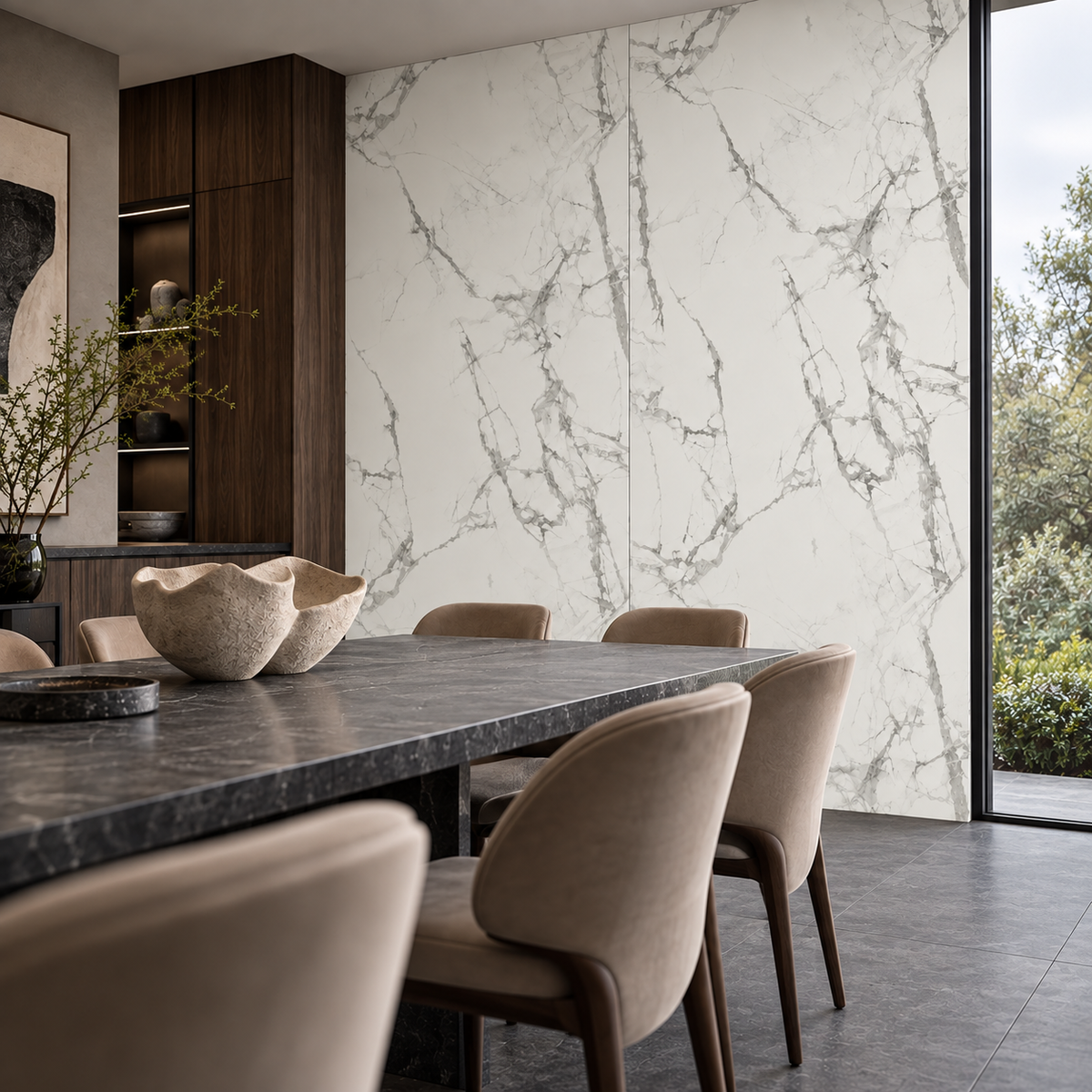 VILO Wall SPC Calacatta snow full matt 47 1/4" x 104 5/16" - Doors and Beyond