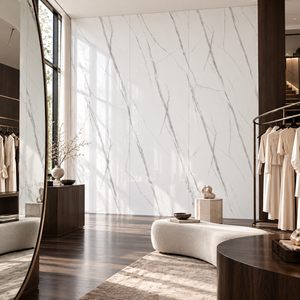 VILO Wall SPC Calacatta white full gloss 47 1/4" x 104 5/16" - Doors and Beyond