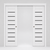 Nova Domino 01 Soft White Laminated Modern Double Pocket Door