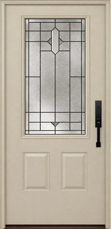 ProVia Legacy Single Entry Door 440 Style Brookhaven Decorative Glass with Patina Caming and Low-E - Doors and Beyond