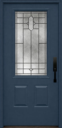 ProVia Legacy Single Entry Door 440 Style Brookhaven Decorative Glass with Patina Caming and Low-E - Doors and Beyond