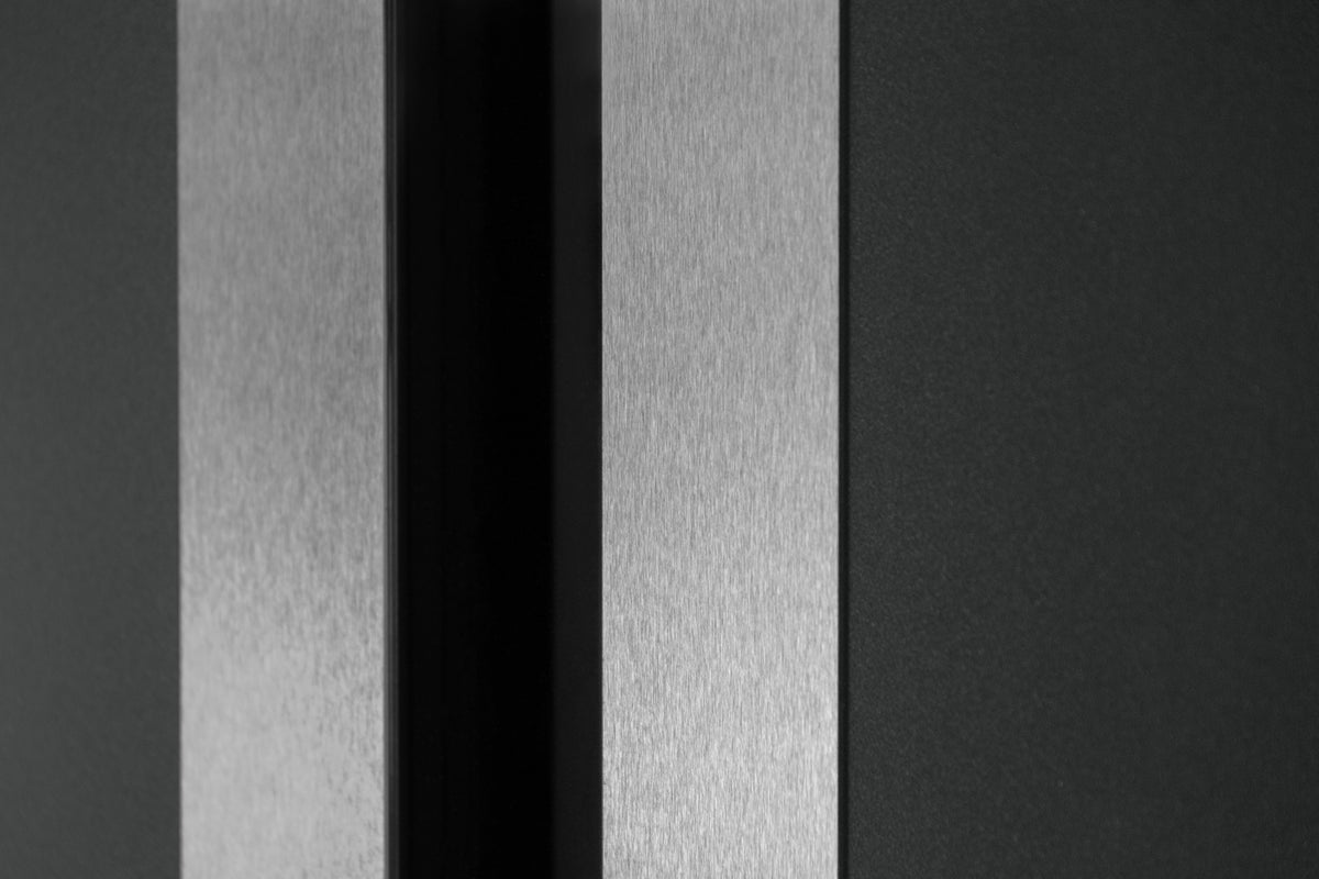 Nova Inox S2 Modern Exterior Single Door 36x80 with Sidelight and Transom - Unit 50x95 1/2 - Gray - Doors and Beyond