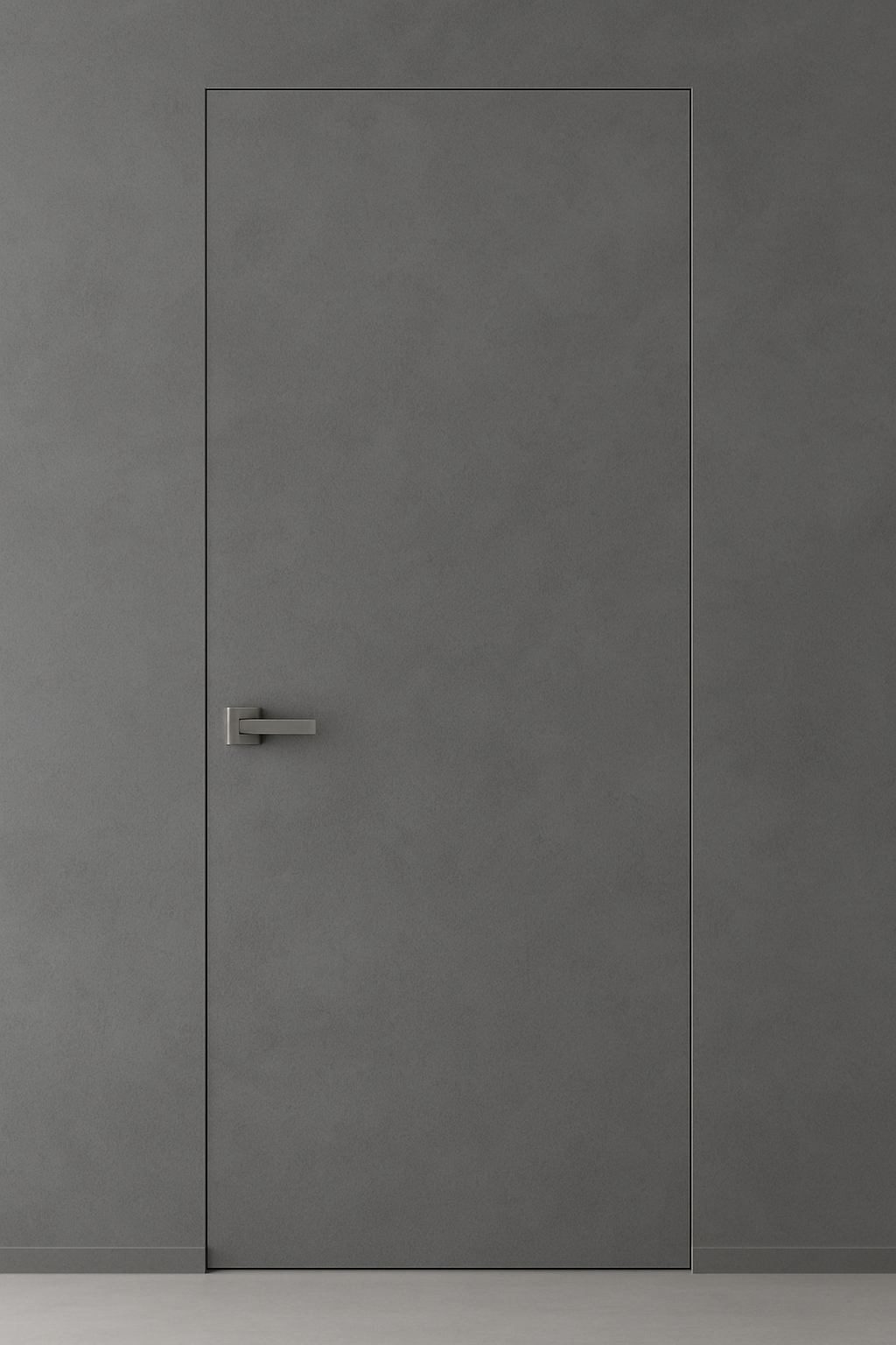 Primed Solid Frameless Door Example For Painting Concrete Grey - Doors and Beyond
