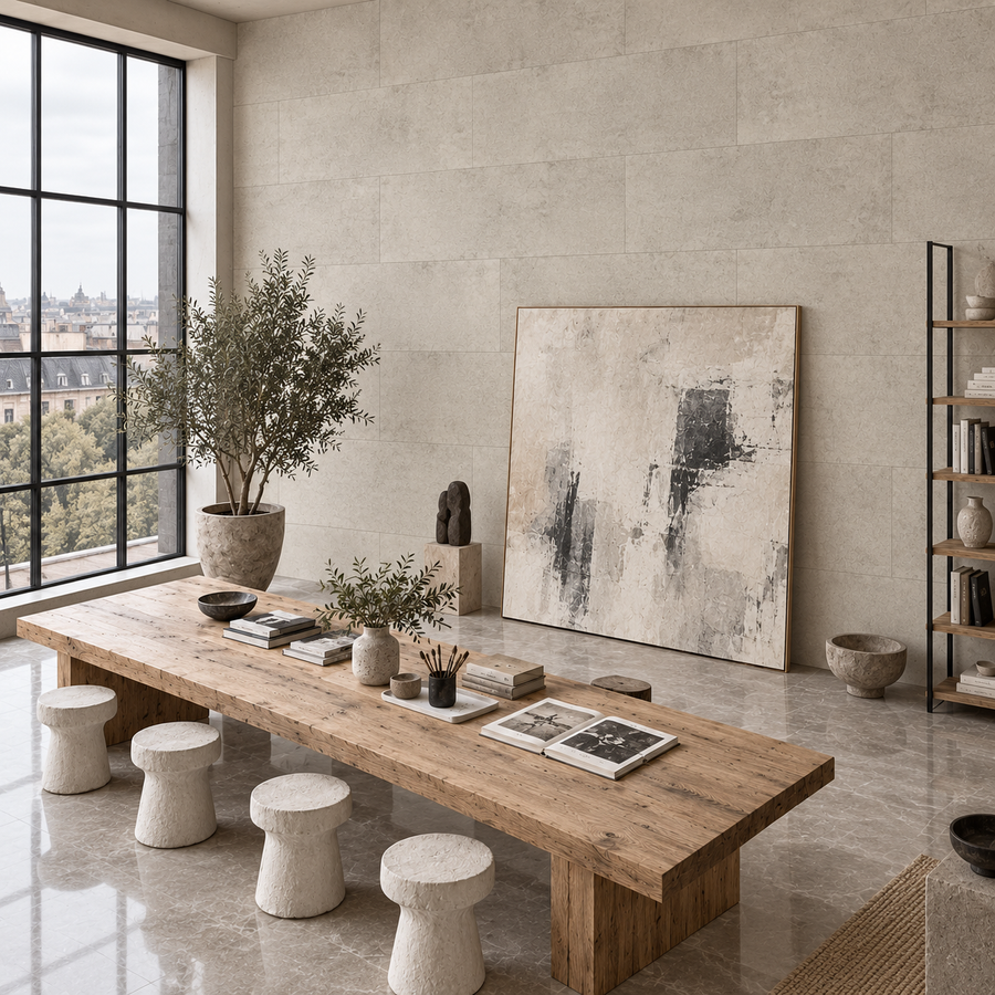 VILO Wall SPC Concrete beige matt 11 13/16" x 23 5/8" - Doors and Beyond