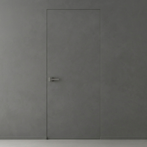 Primed Solid Frameless Door Example For Painting Concrete Grey - Doors and Beyond