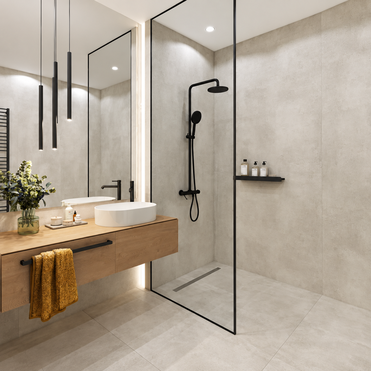 VILO Wall SPC Concrete mote embossed matt 47 1/4" x 104 5/16" - Doors and Beyond