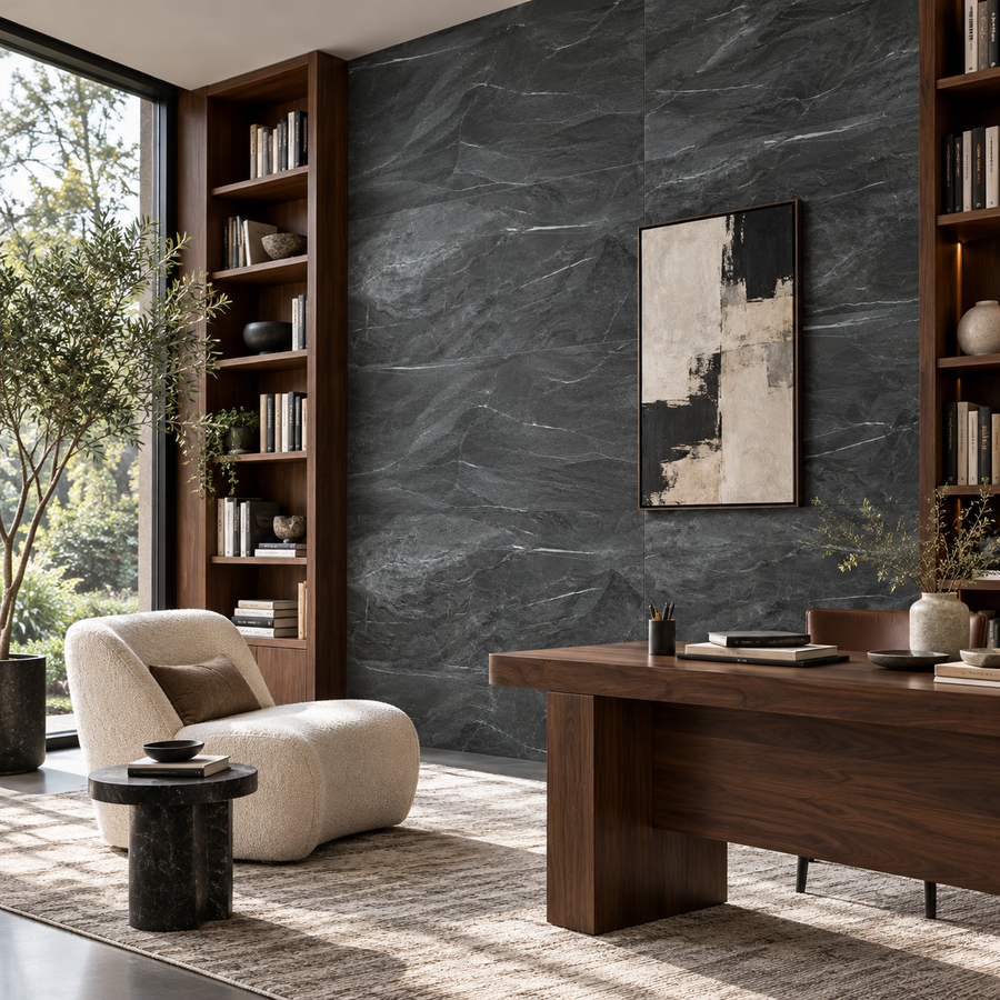 VILO Wall SPC Dark stone 11 13/16" x 23 5/8" - Doors and Beyond