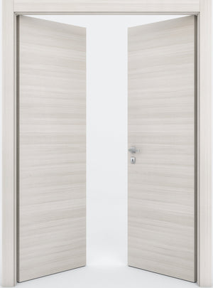 Nova Flush Braga Crema Matrix CPL Modern Double Pre-Hung Door - Doors and Beyond