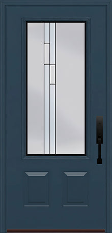 ProVia Legacy Single Entry Door 440 Style Genesis Decorative Glass with Silver Caming and Low-E - Doors and Beyond