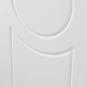Nova Ovalo Soft White Laminated Modern Double Pre-Hung Door - Doors and Beyond