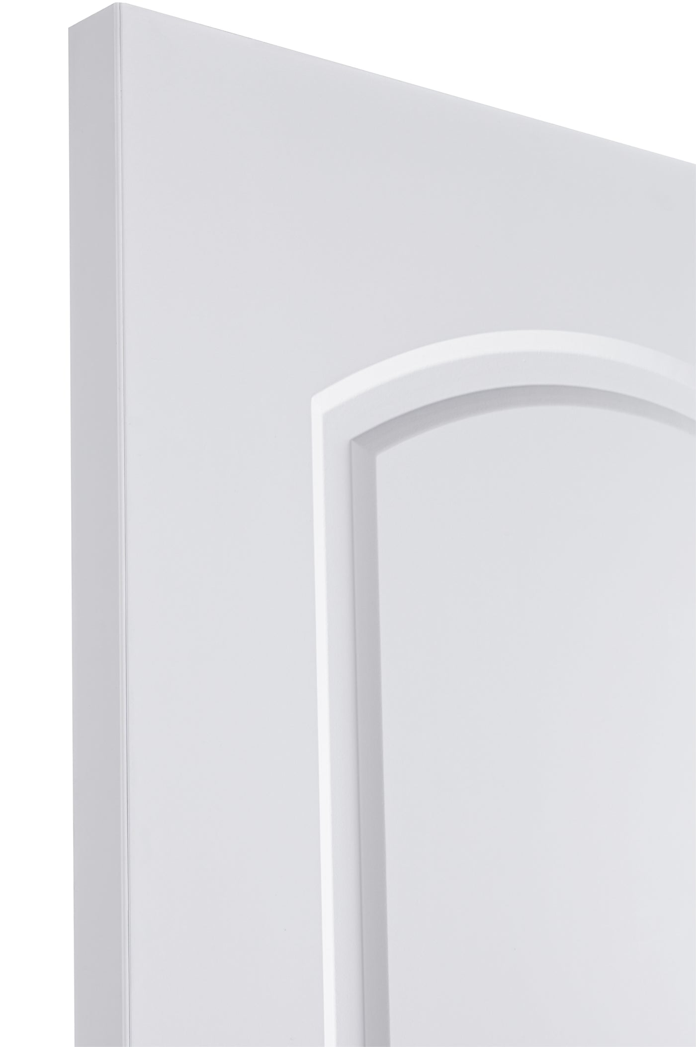 Nova 2 Panel Arch Soft White Laminated Modern Pre-Hung Door - Doors and Beyond