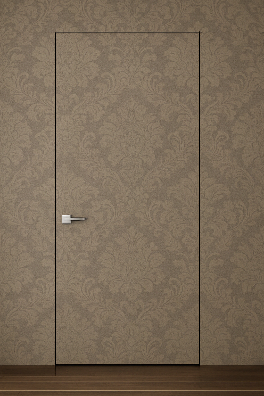 Primed Solid Frameless Door Example For Painting Damask Wallpaper - Doors and Beyond