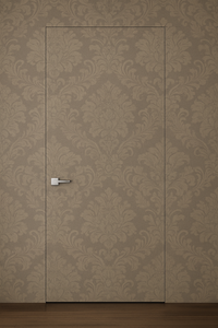 Primed Solid Frameless Door Example For Painting Damask Wallpaper - Doors and Beyond