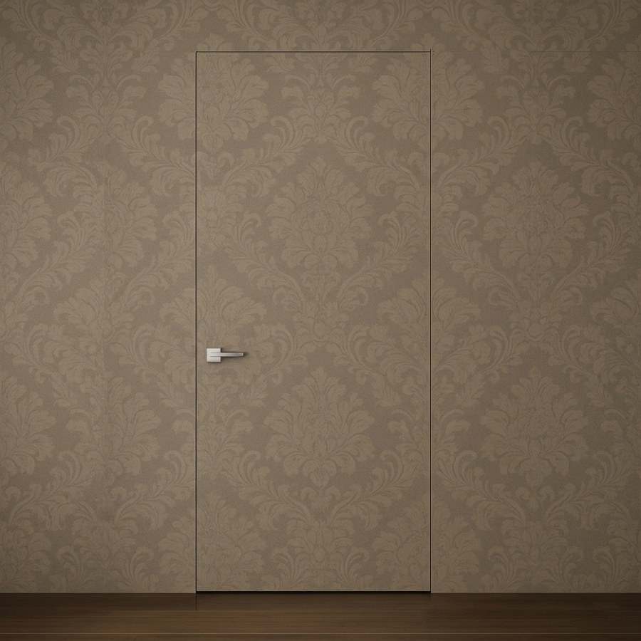 Primed Solid Frameless Door Example For Painting Damask Wallpaper - Doors and Beyond