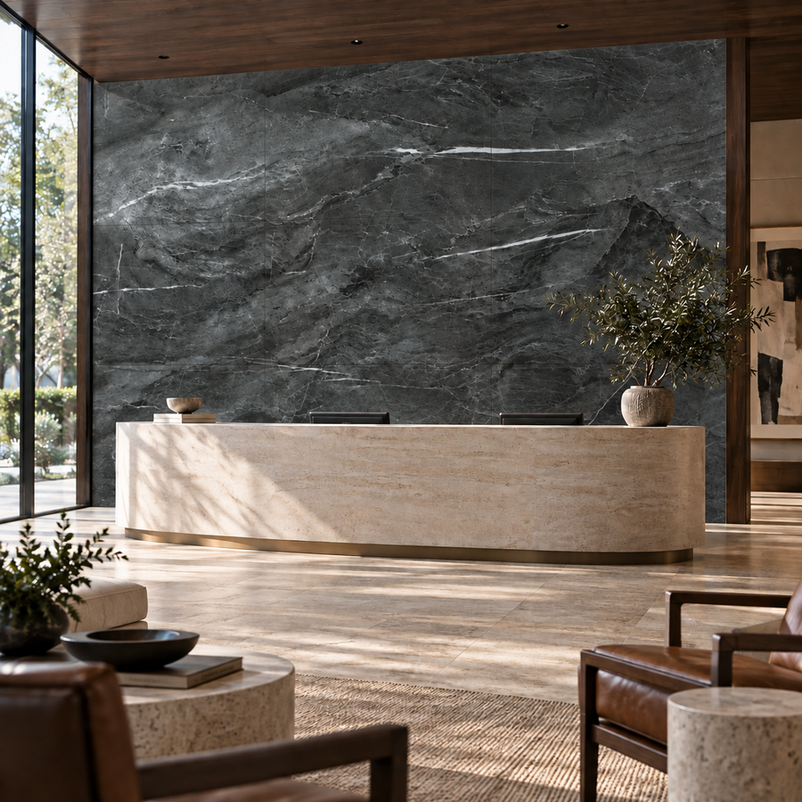 VILO Wall SPC Dark stone 11 13/16" x 23 5/8" - Doors and Beyond