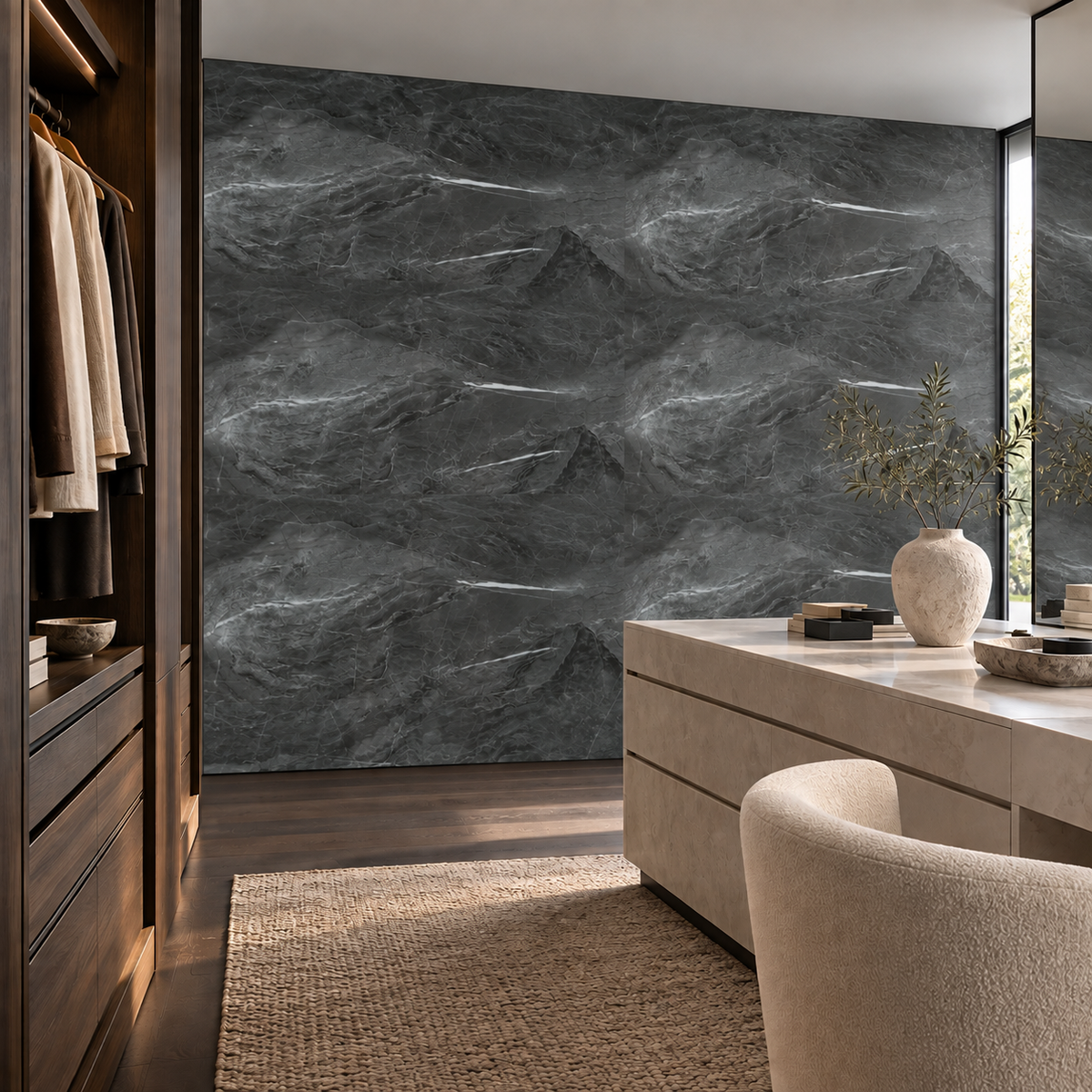 VILO Wall SPC Dark stone 11 13/16" x 23 5/8" - Doors and Beyond