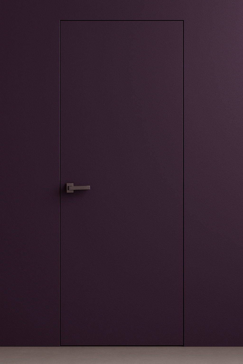 Primed Solid Frameless Door Example For Painting Deep Plum - Doors and Beyond