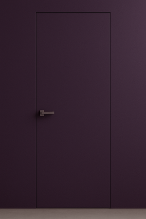 Primed Solid Frameless Door Example For Painting Deep Plum - Doors and Beyond
