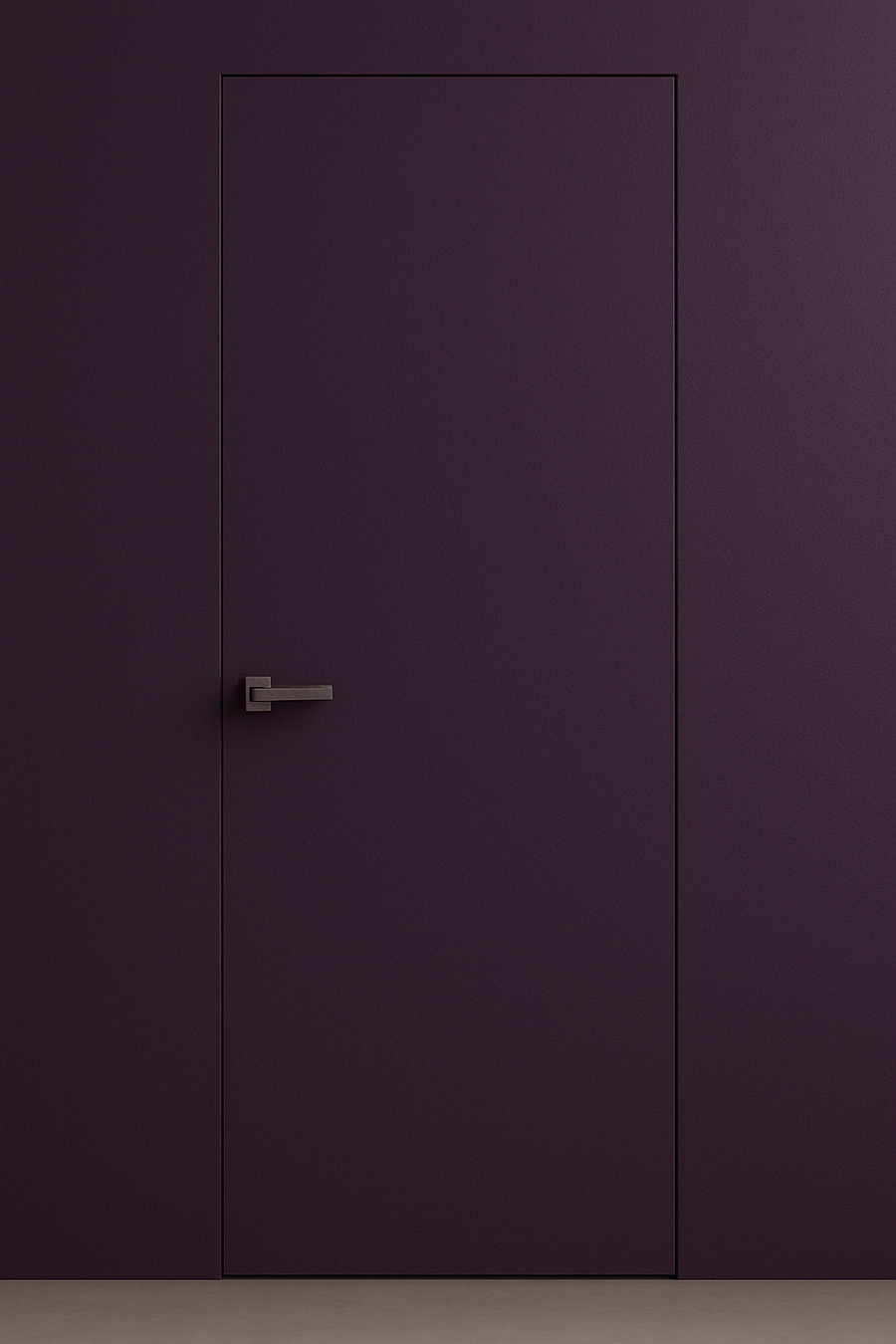 Primed Solid Frameless Door Example For Painting Deep Plum - Doors and Beyond