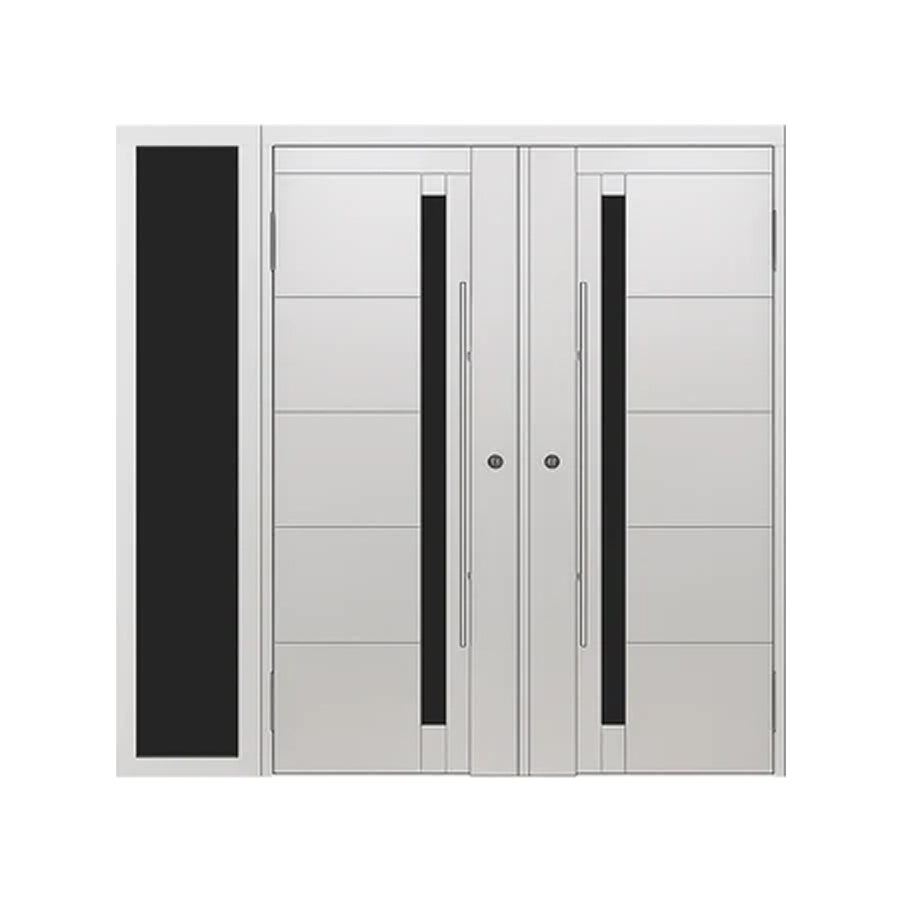 Double Exterior Door With 1 Sidelight