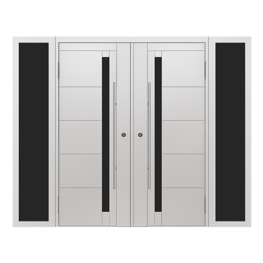 Double Exterior Door With 2 Sidelights