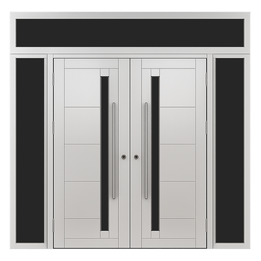 Double Exterior Door With 2 Sidelights And Transom