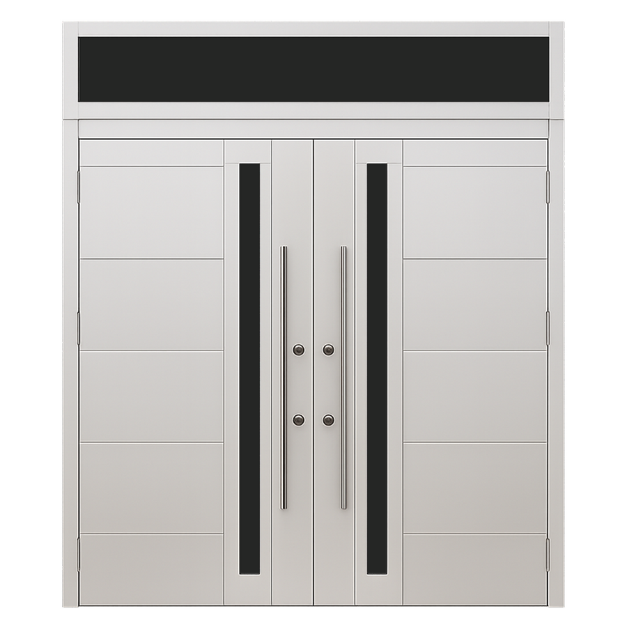 Double Exterior Door With Transom