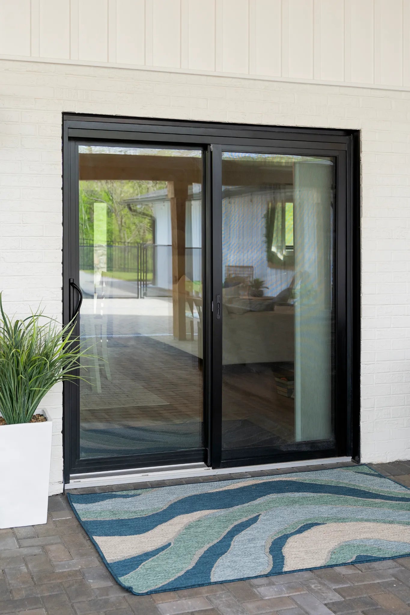 ProVia Endure 2-Lite Patio Door 96x80 Black/White Double Pane Low-E W Argon Gas - Doors and Beyond