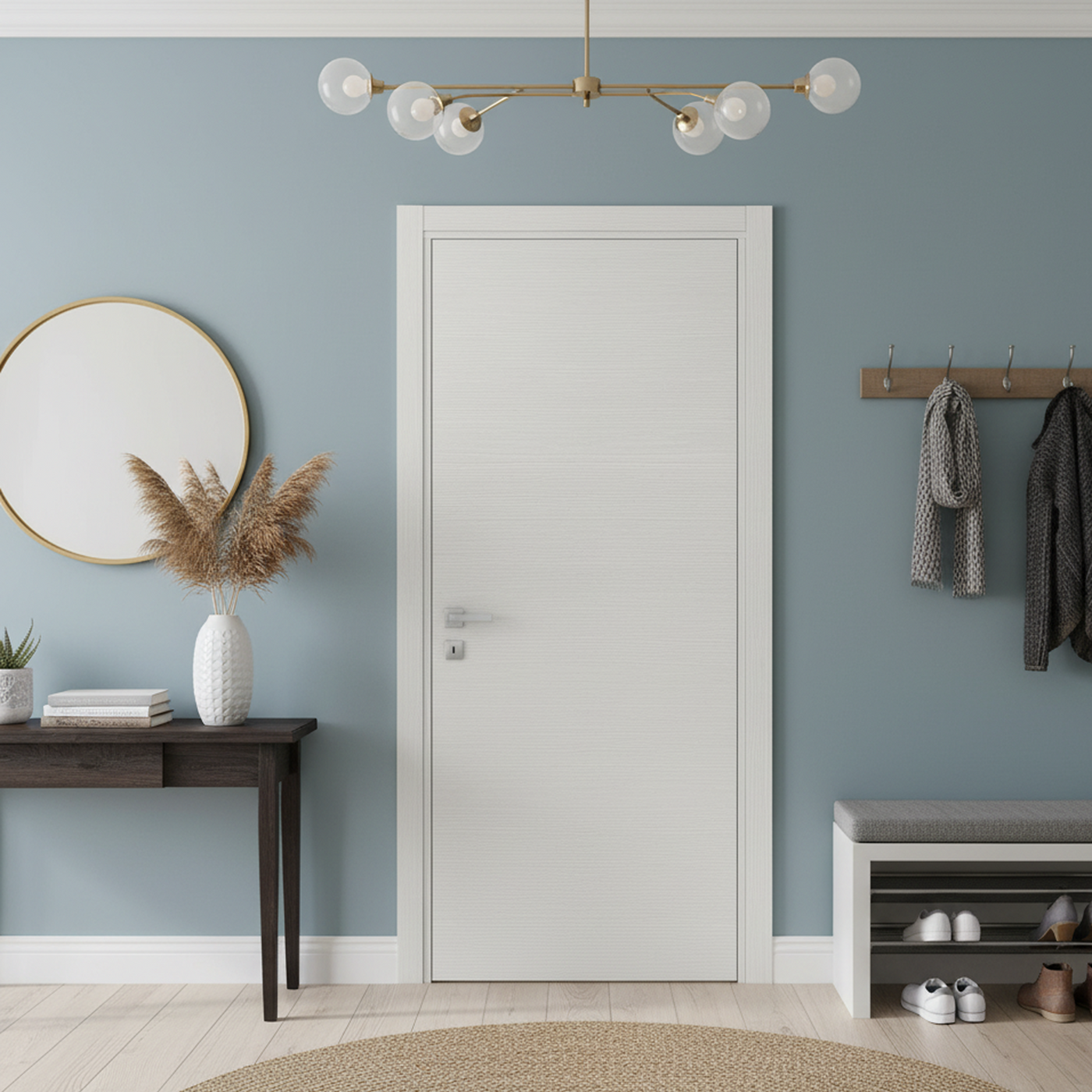 Nova Flush Braga Bianco Matrix CPL Modern Single Pre-Hung Door - Doors and Beyond