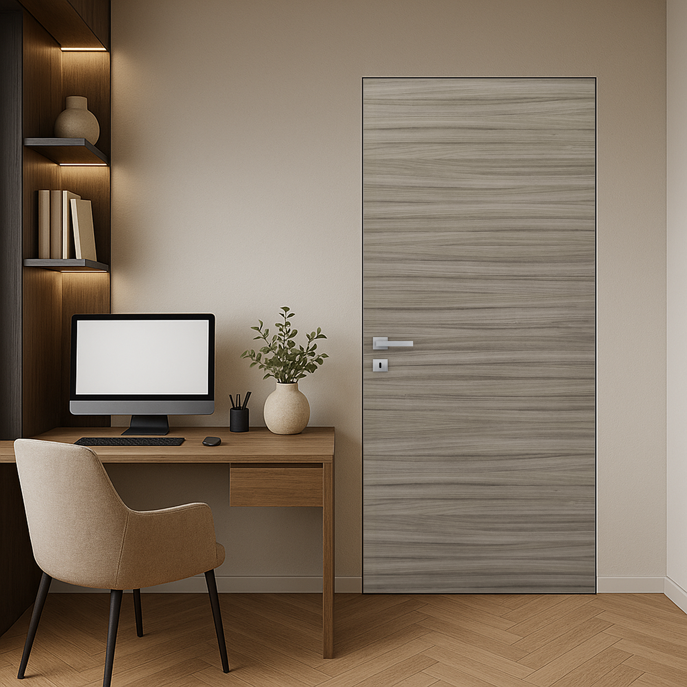 Braga Flush Palissandro Matrix CPL Frameless Modern Door - Doors and Beyond