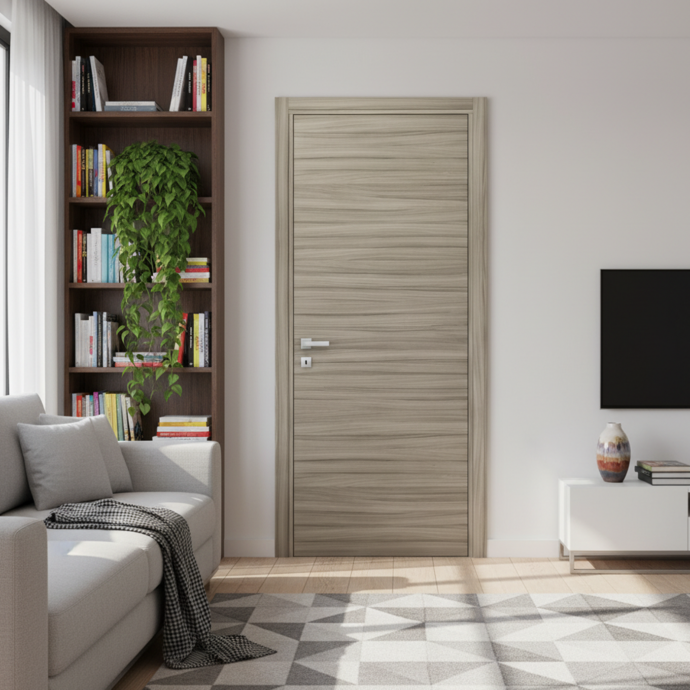 Nova Flush Braga Palissandro Matrix CPL Modern Single Pre-Hung Door - Doors and Beyond