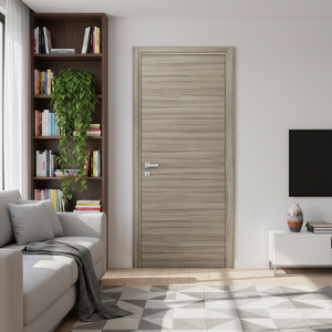 Nova Flush Braga Palissandro Matrix CPL Modern Single Pre-Hung Door - Doors and Beyond