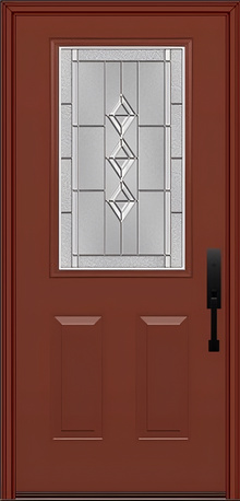ProVia Legacy Single Entry Door 430 Style Gemstone Decorative Glass with Zinc Caming and Low-E - Doors and Beyond