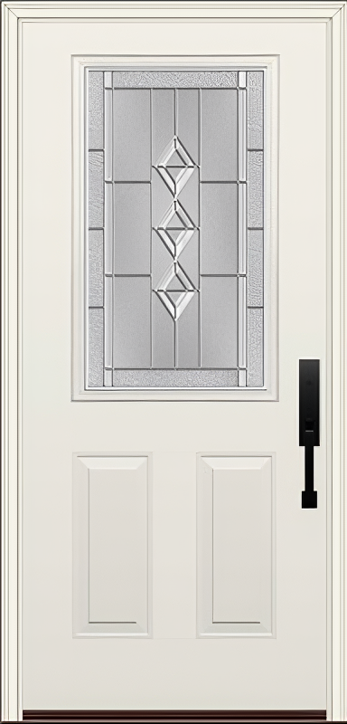 ProVia Legacy Single Entry Door 430 Style Gemstone Decorative Glass with Zinc Caming and Low-E - Doors and Beyond