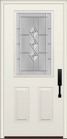 ProVia Legacy Single Entry Door 430 Style Gemstone Decorative Glass with Zinc Caming and Low-E - Doors and Beyond