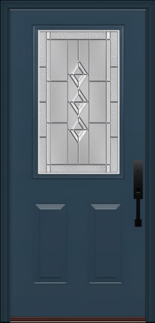 ProVia Legacy Single Entry Door 430 Style Gemstone Decorative Glass with Zinc Caming and Low-E - Doors and Beyond