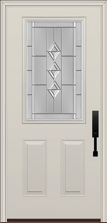 ProVia Legacy Single Entry Door 430 Style Gemstone Decorative Glass with Zinc Caming and Low-E - Doors and Beyond