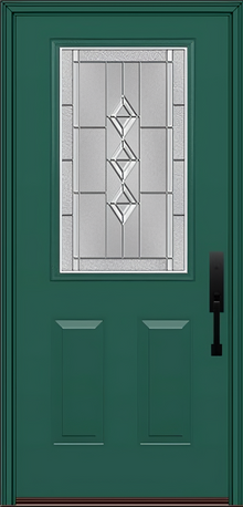 ProVia Legacy Single Entry Door 430 Style Gemstone Decorative Glass with Zinc Caming and Low-E - Doors and Beyond