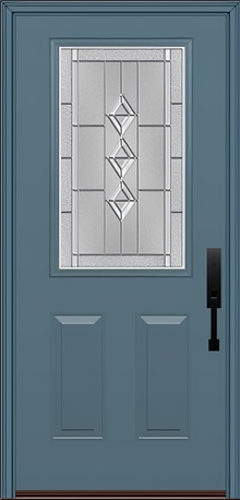 ProVia Legacy Single Entry Door 430 Style Gemstone Decorative Glass with Zinc Caming and Low-E - Doors and Beyond