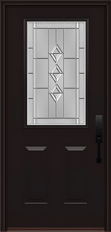 ProVia Legacy Single Entry Door 430 Style Gemstone Decorative Glass with Zinc Caming and Low-E - Doors and Beyond
