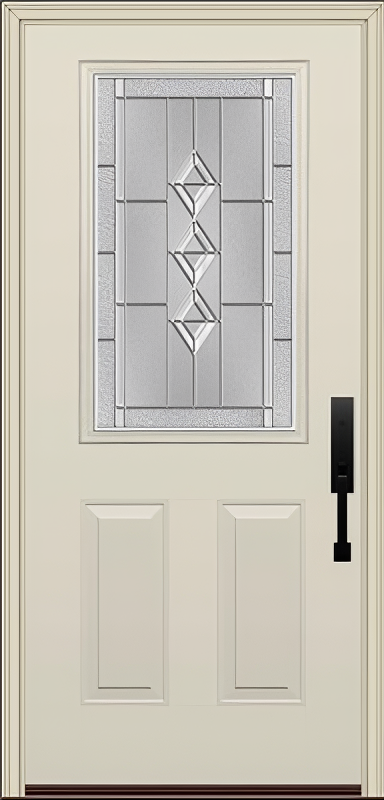 ProVia Legacy Single Entry Door 430 Style Gemstone Decorative Glass with Zinc Caming and Low-E - Doors and Beyond
