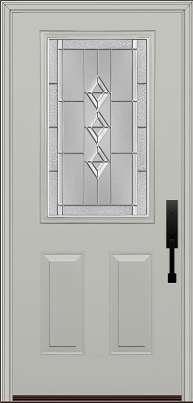 ProVia Legacy Single Entry Door 430 Style Gemstone Decorative Glass with Zinc Caming and Low-E - Doors and Beyond